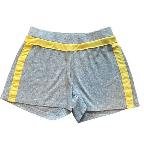 Pants - Vintage Gray & Yellow High Rise Pull On Stretchy Track Short Shorts